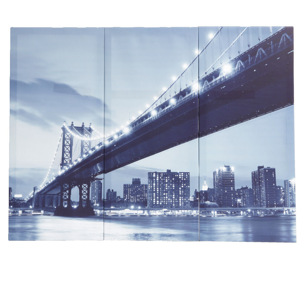 Toile triptyque imprimé pont Manhattan 80x60cm