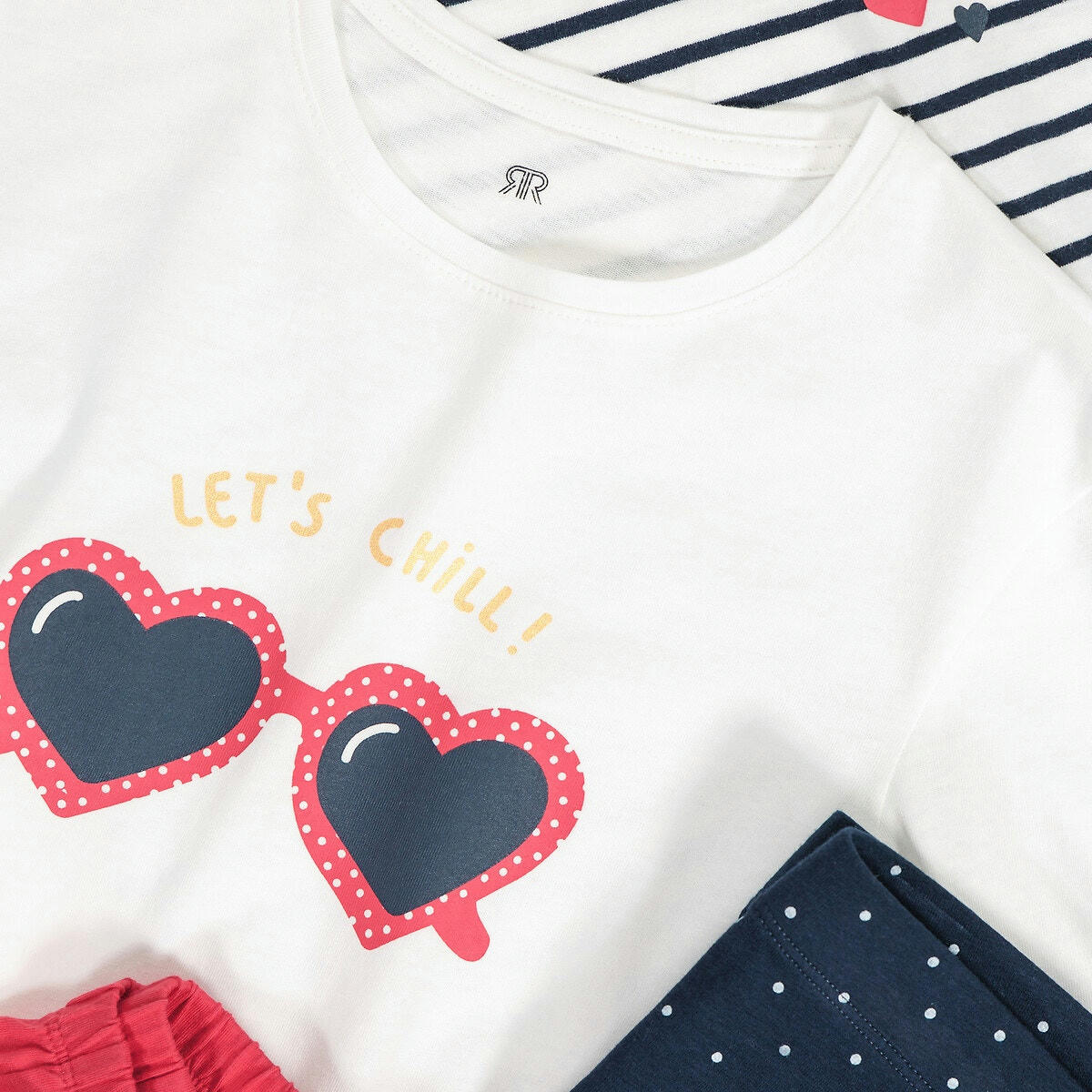 Lot de 2 pyjama + pyjashort en coton imprimés