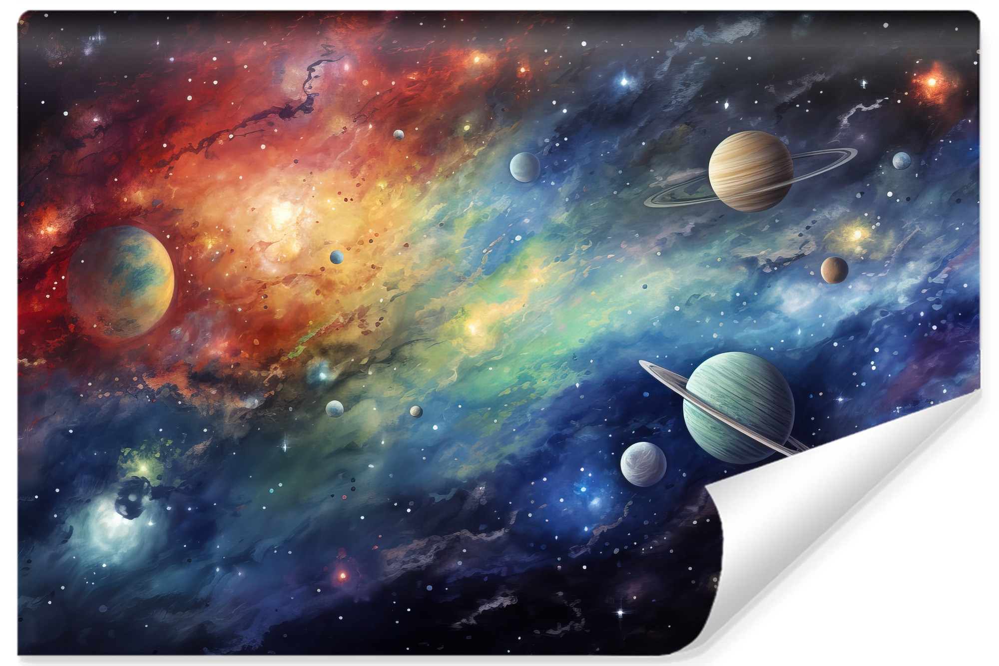 Fototapeta Dla Dzieci Akwarelowy Kosmos 135x90cm