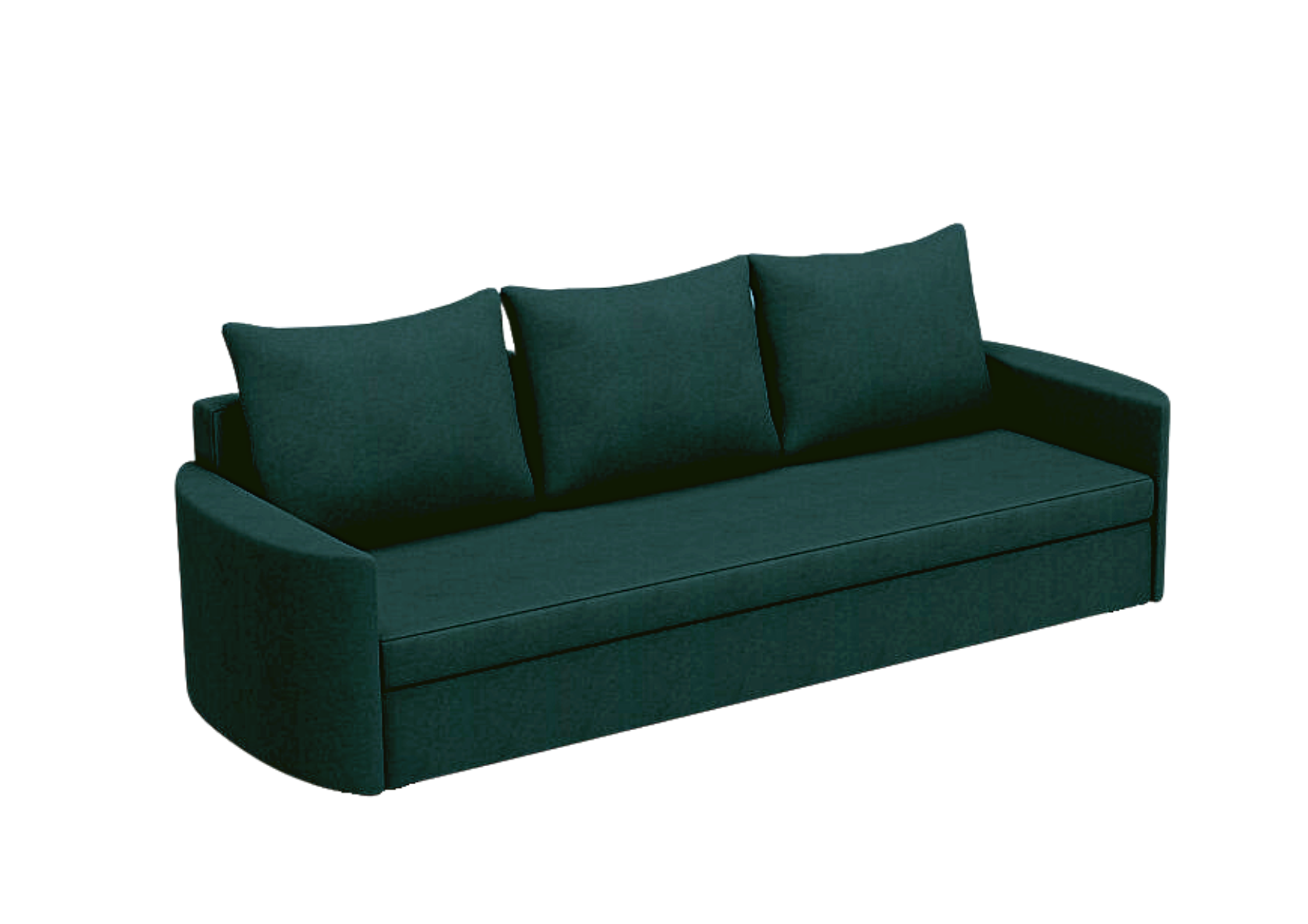 Sofa Rozkładana Trzyosobowa z Pojemnikiem SANTI Zielona z Funkcją Spania