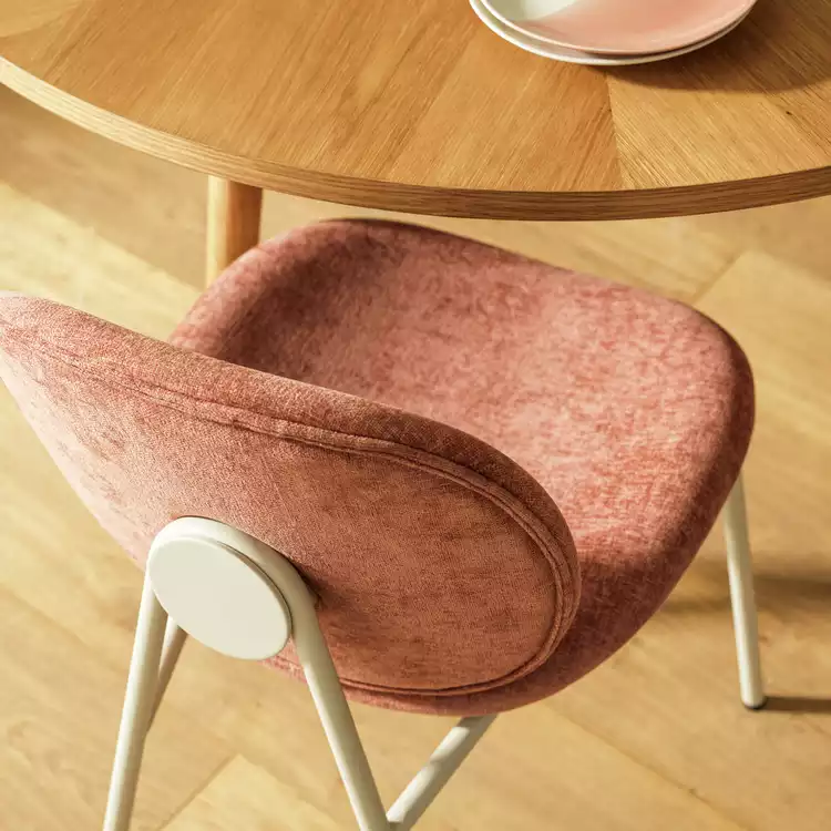 Habitat Oryn Pair of Fabric Dining Chair - Pink