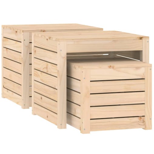NNEVL 3 Piece Garden Box Set Solid Wood Pine