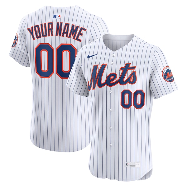 New York Mets Nike Home Elite Custom Jersey - White