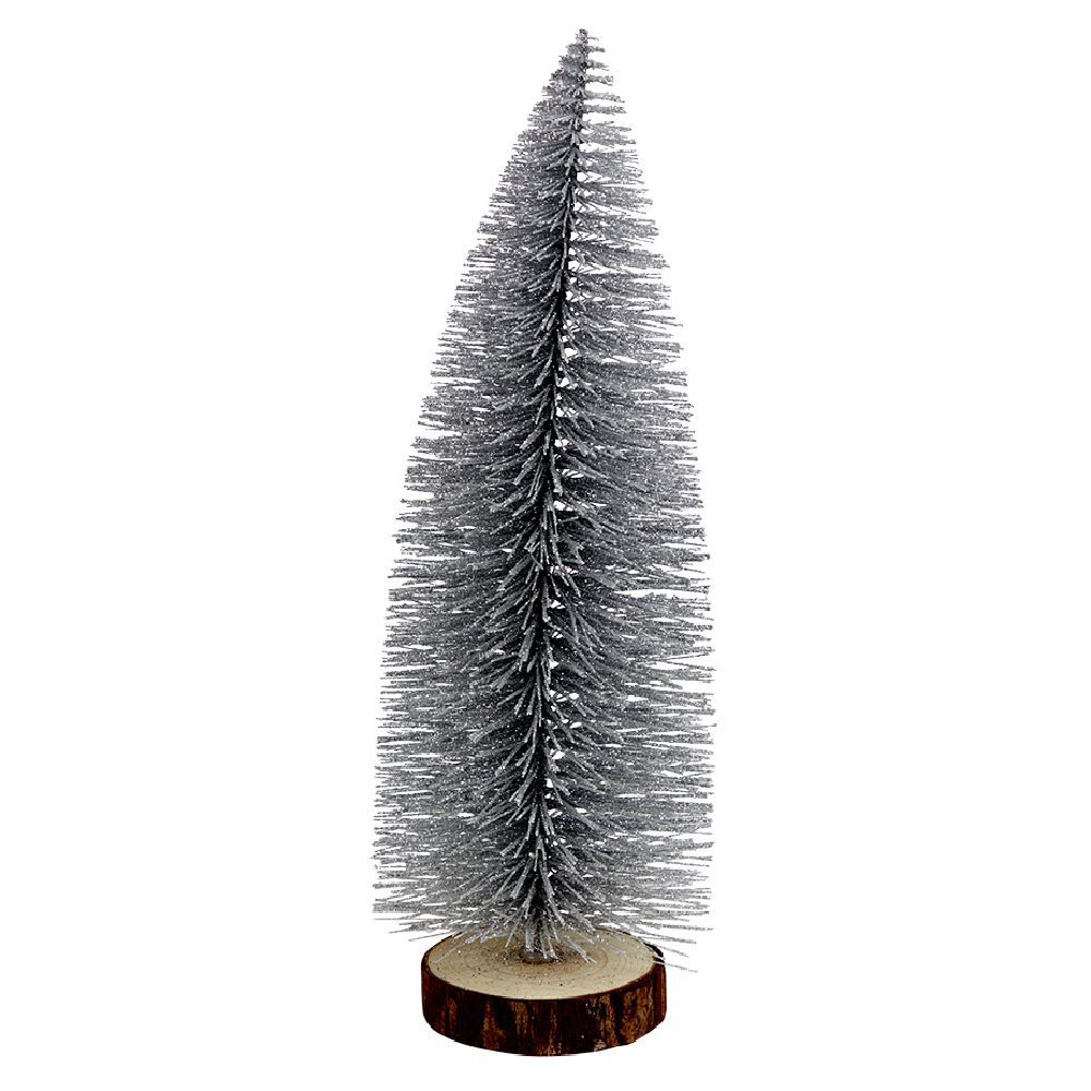 Sapin décoratif à poser argenté ou bleu Ø9xH24cm
