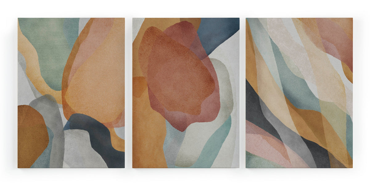 Set 3 Canvas 60x40 Abstracte Zandtinten