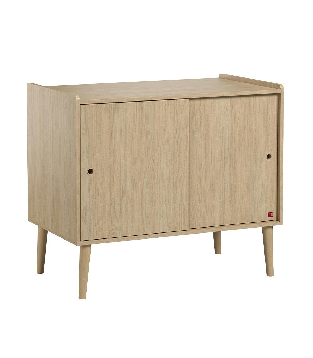 RETRO - Buffet 2 portes coulissantes L100 cm - Décor chêne