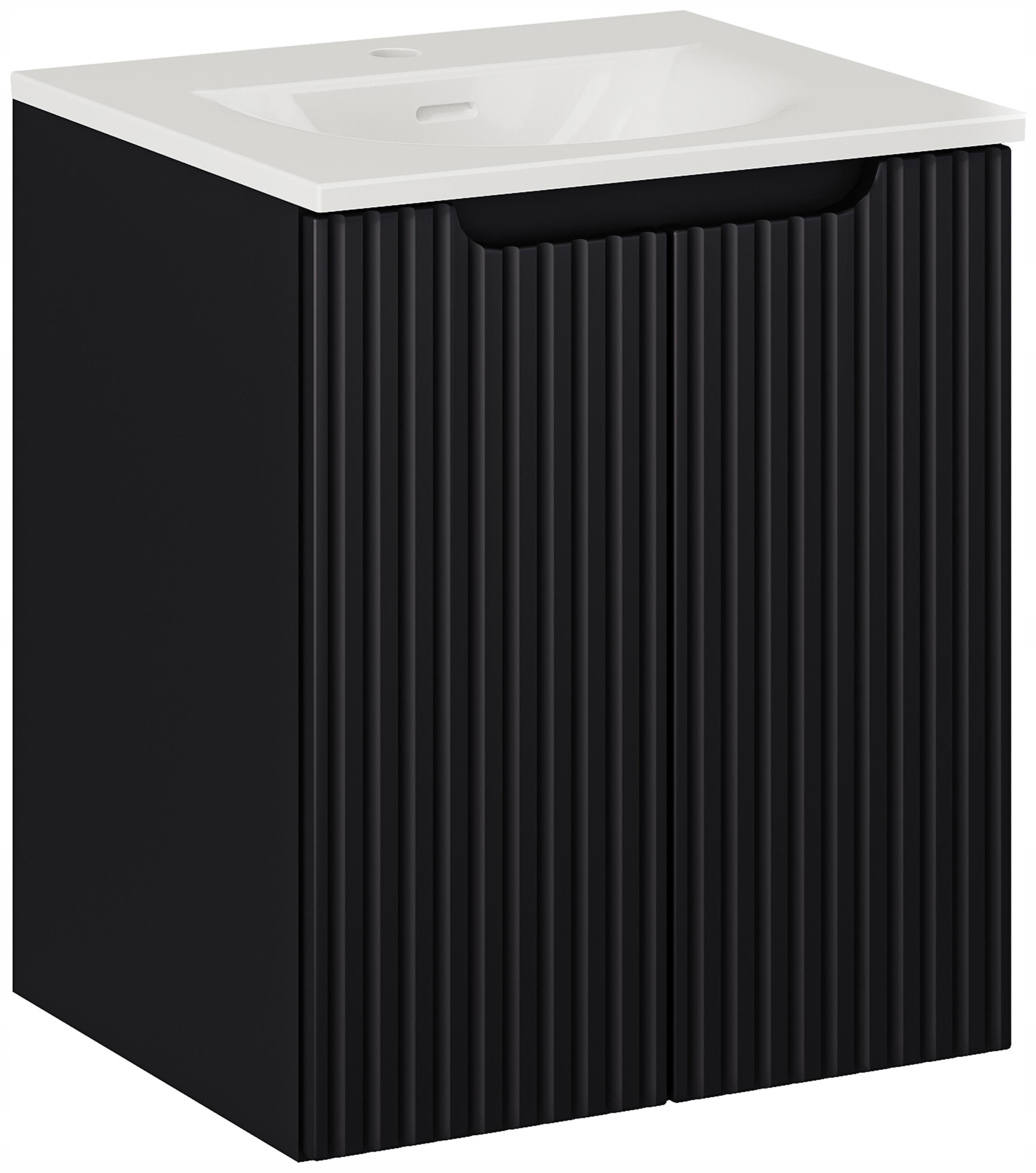 CZARNA szafka łazienkowa z umywalką 50 cm NOVA BLACK 82-50
