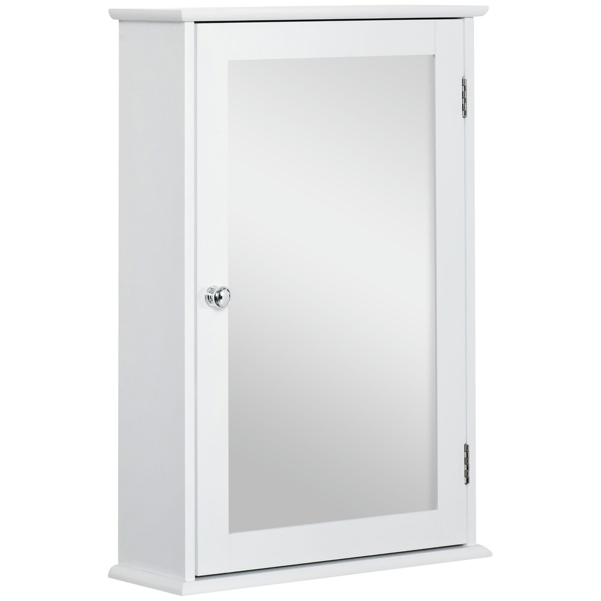 - Armoire murale salle de bain avec miroir - porte, 2 étagères - blanc