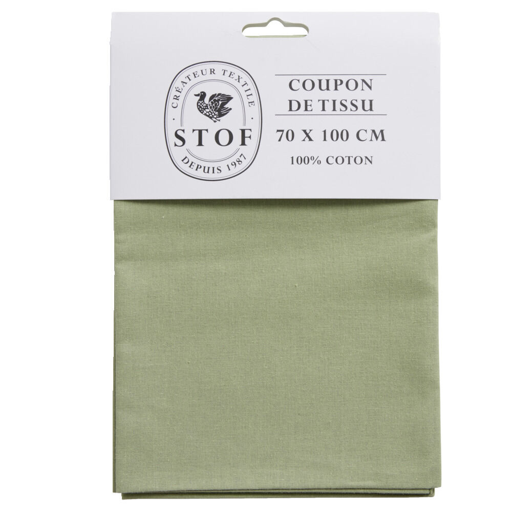 Coupon tissu coton 70x100cm vert