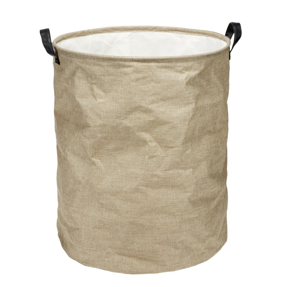 Panière à linge 40L en jute avec poignées Ø35xH45cm