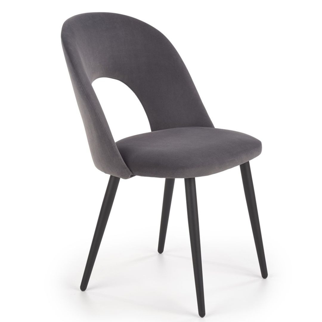 Krzesło tapicerowane K384 VELVET szare