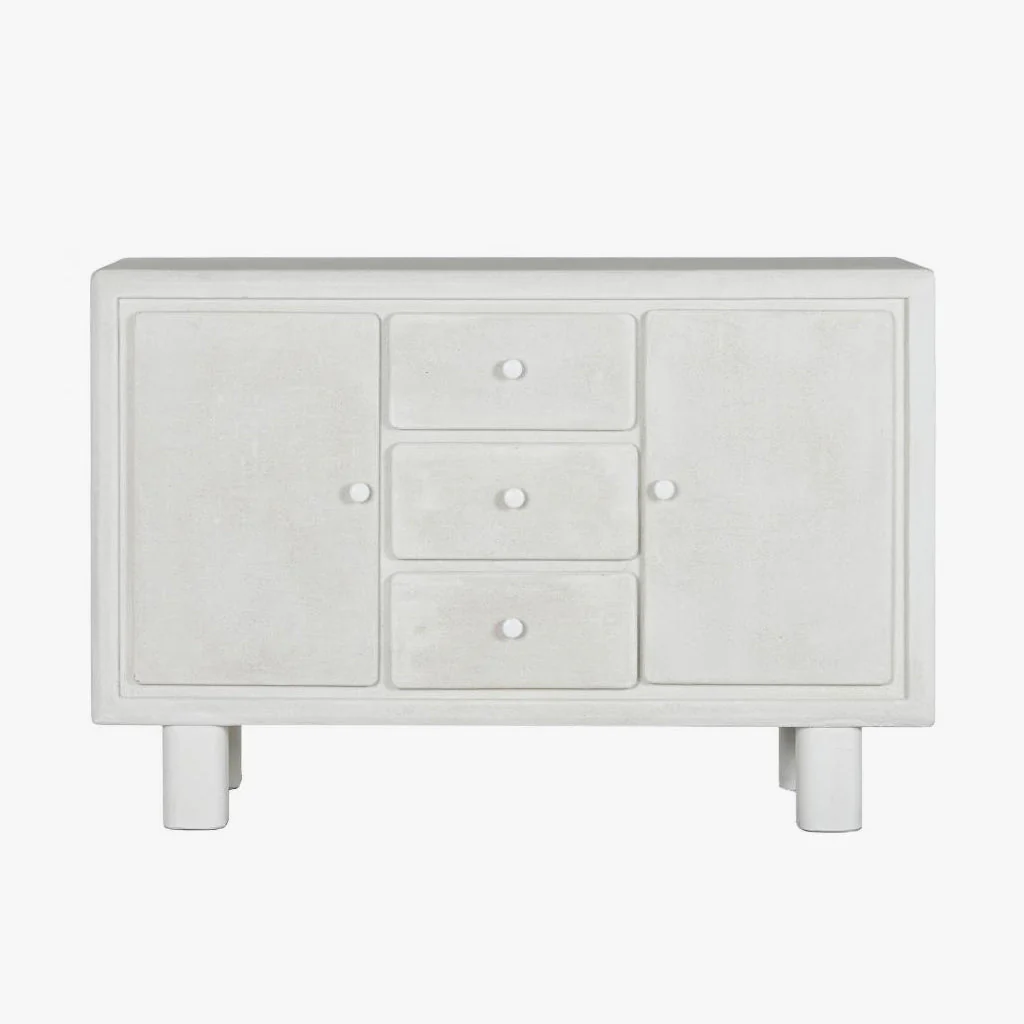 Aparador Branco Duas Portas e Três Gavetas ZENA