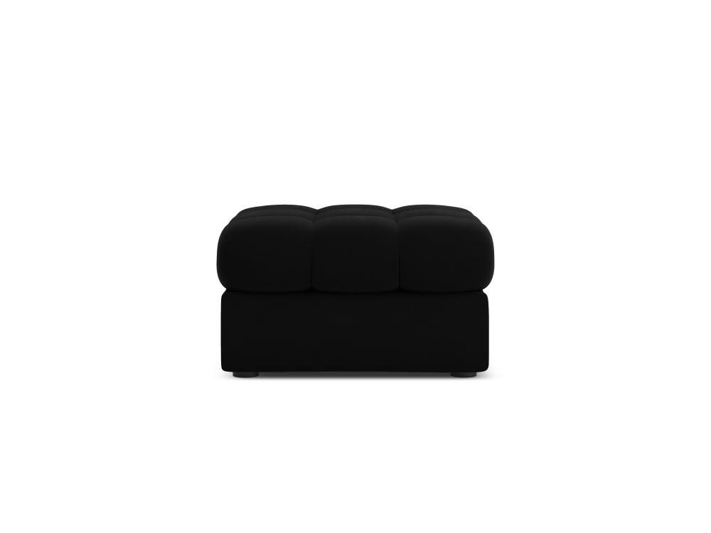 JUSTIN - Pouf en velours noir