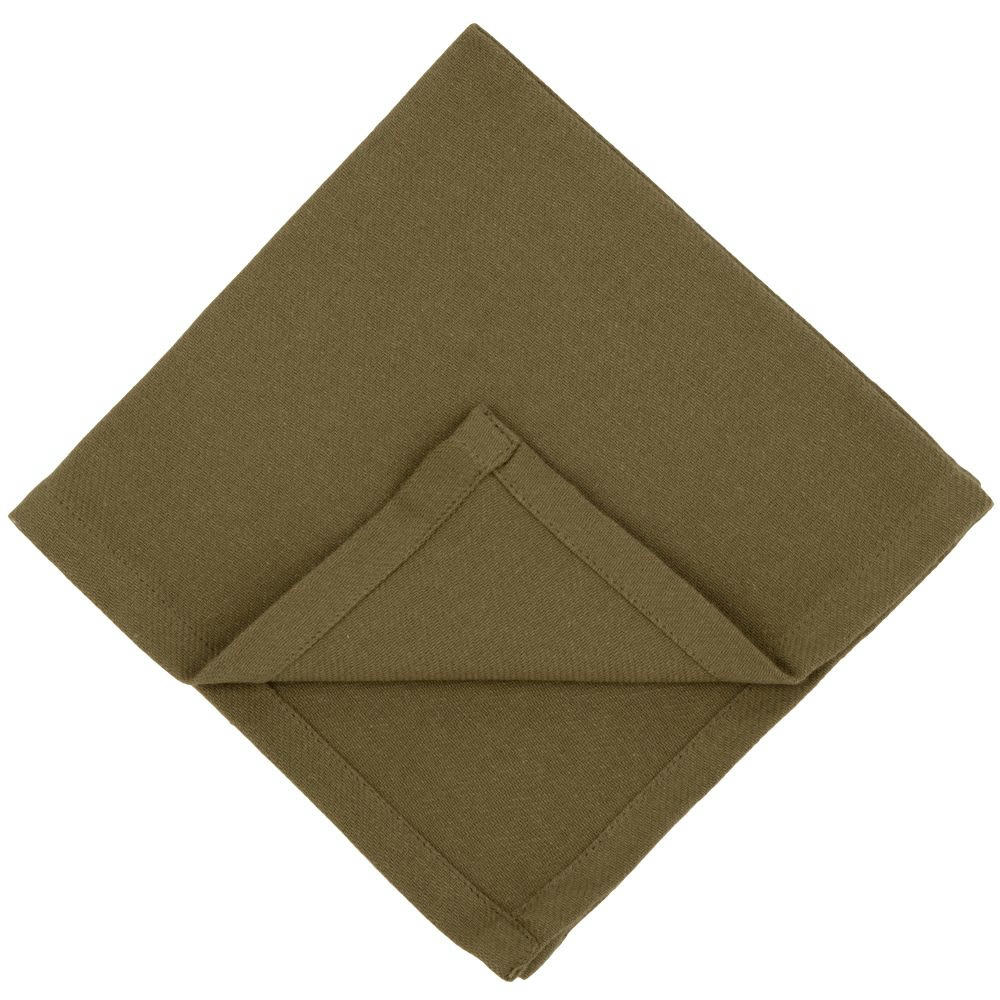 - Serviettes en coton kaki et jaune 40x40 (x4)