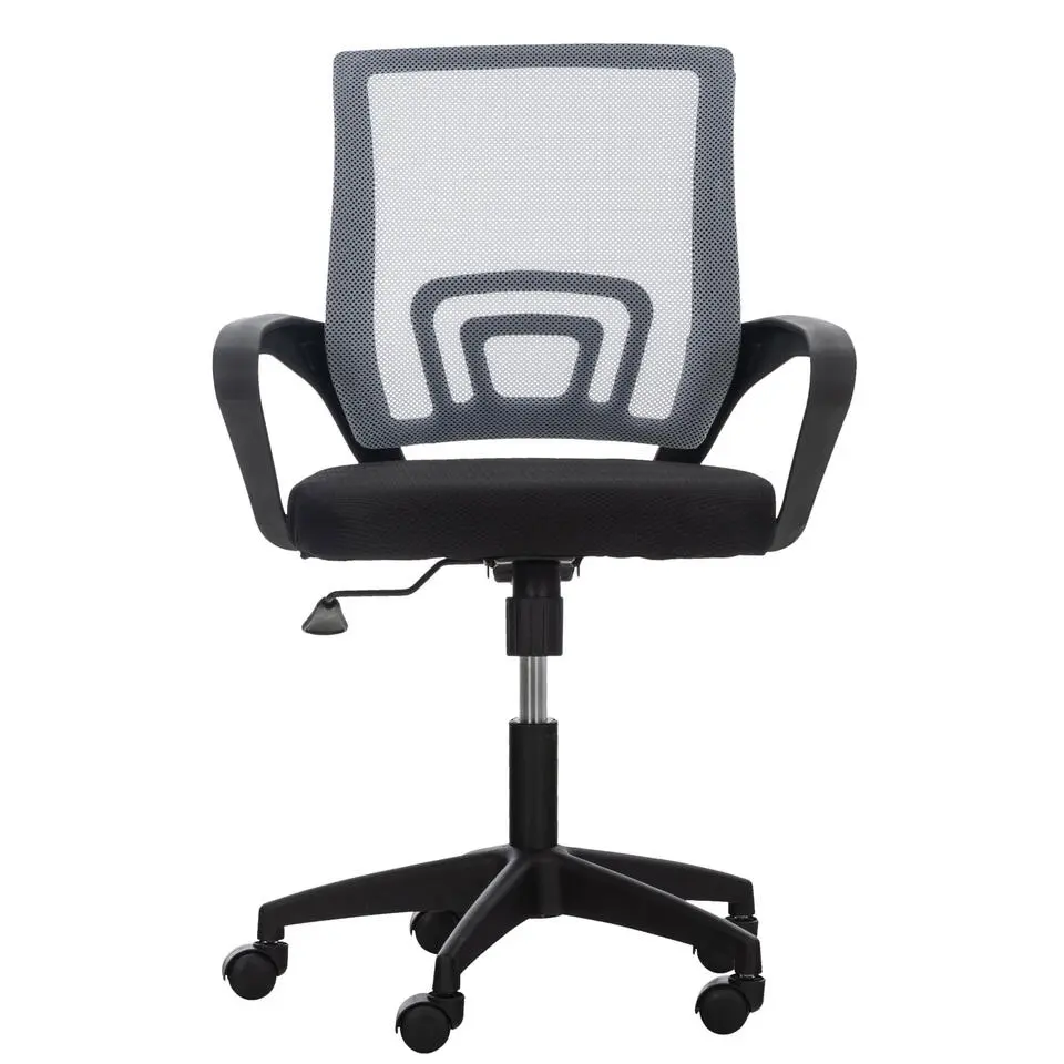 CLP Bureaustoel Auburn zwart Frame - Microfiber - grijs