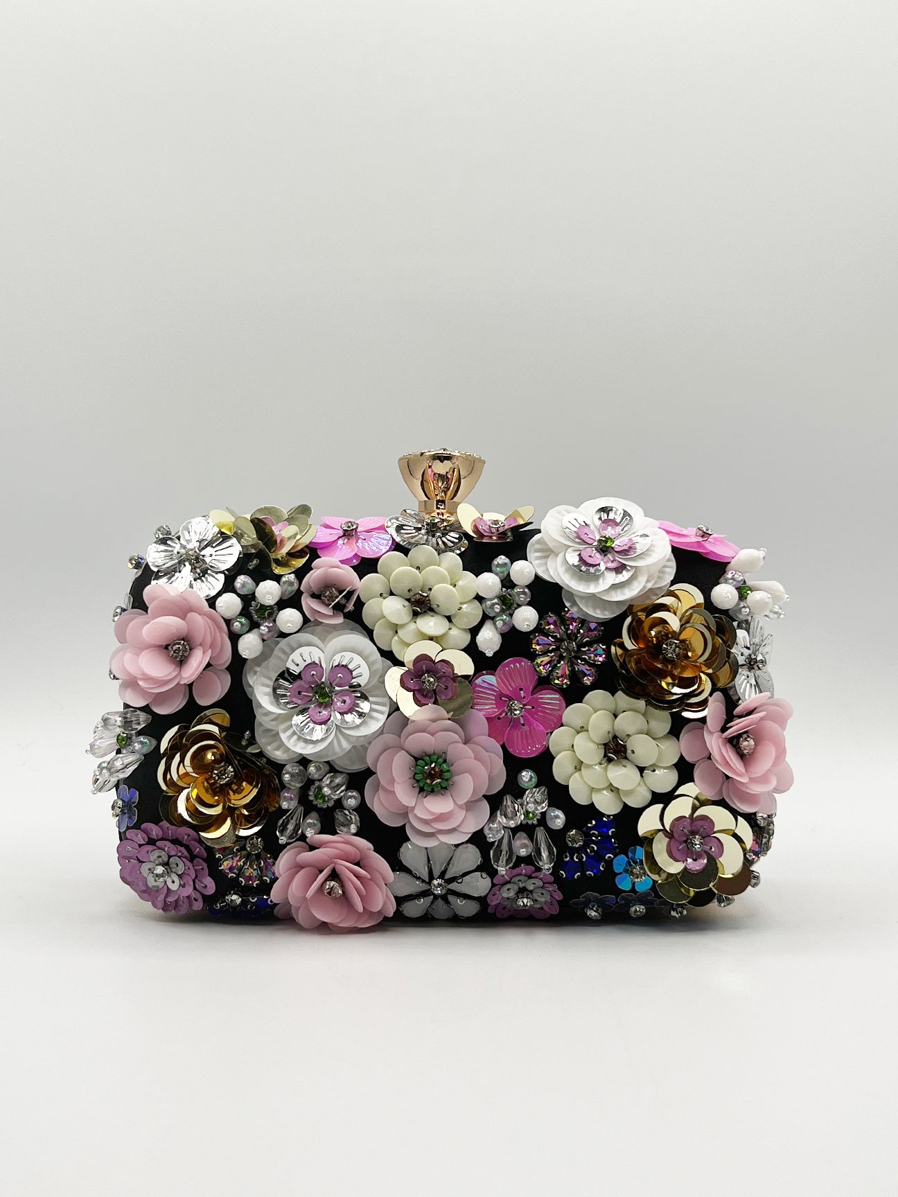 SVNX Floral Applique Clutch Bag