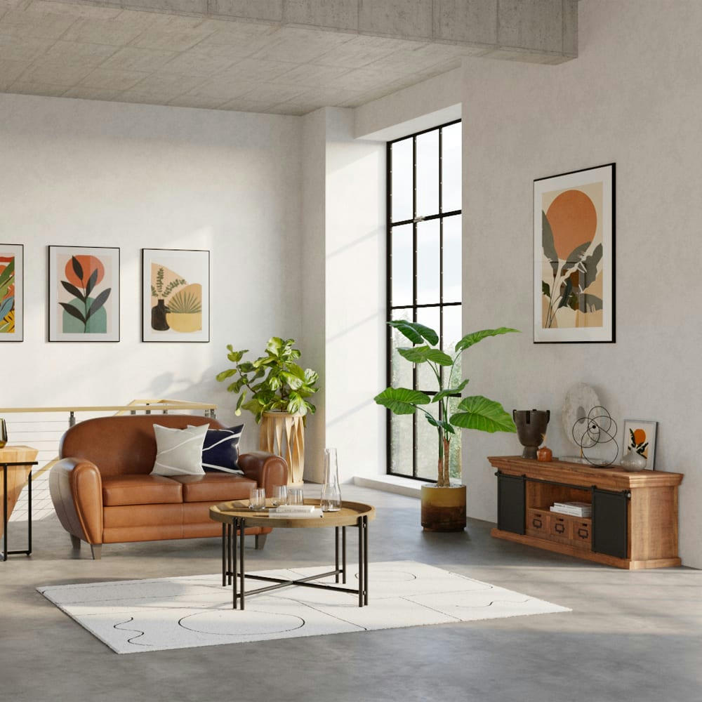 TABUK - Meuble TV en bois de manguier massif 150 cm