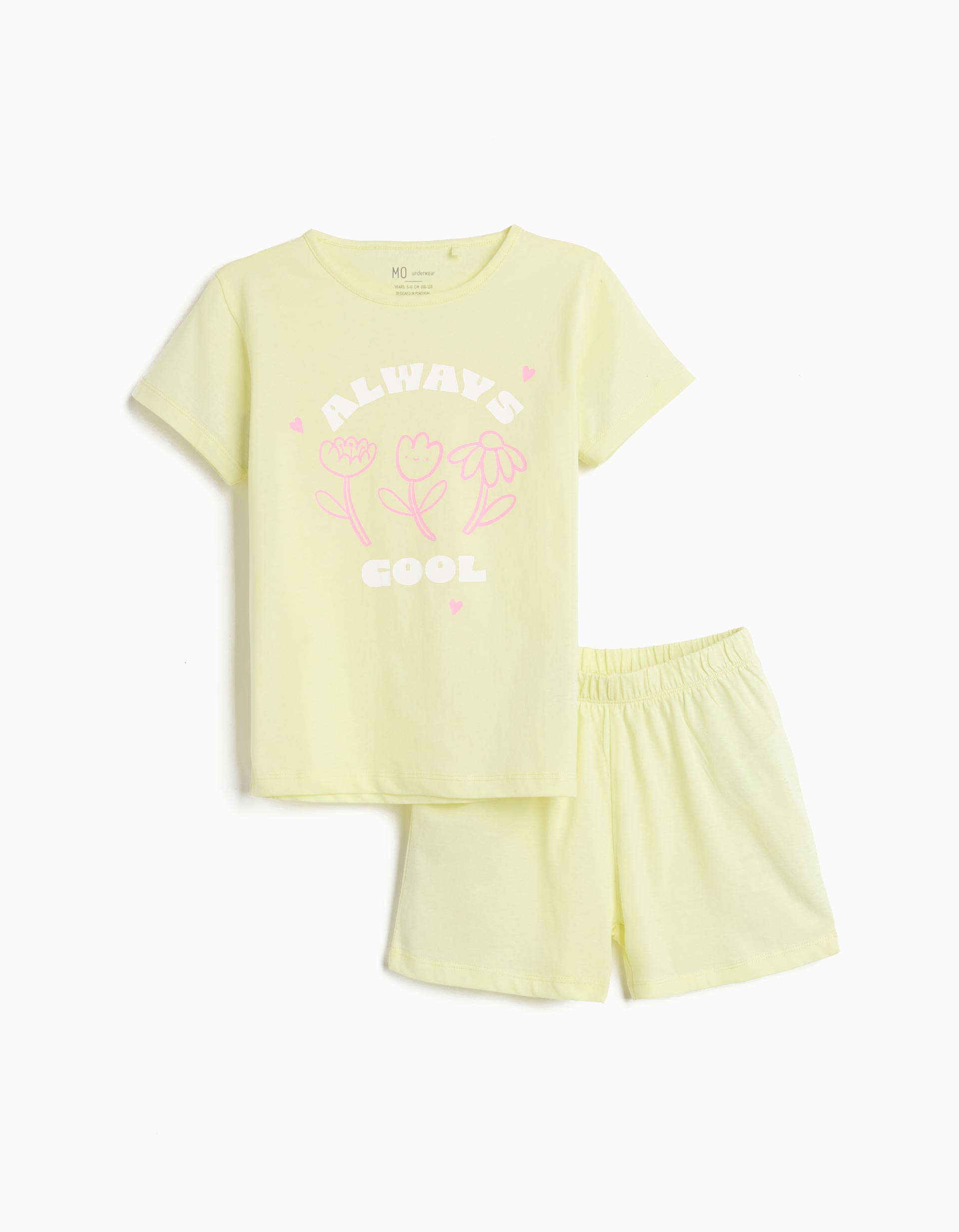 Pijama, Menina, Amarelo Claro