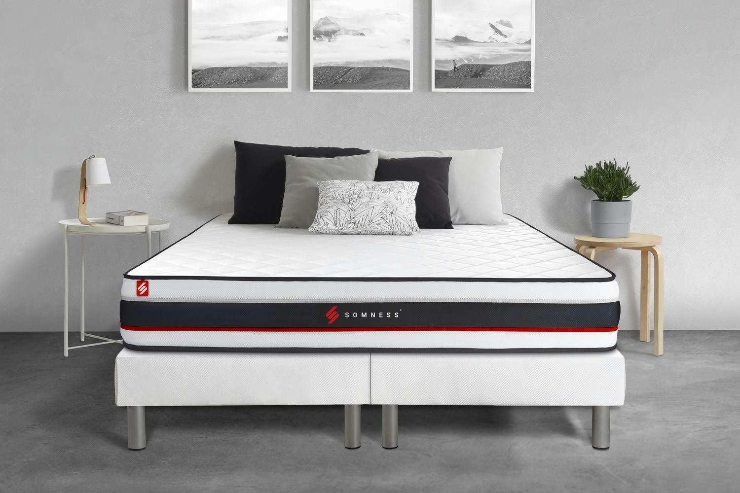 FORM - Ensemble 160x200 Mousse sommier Blanc