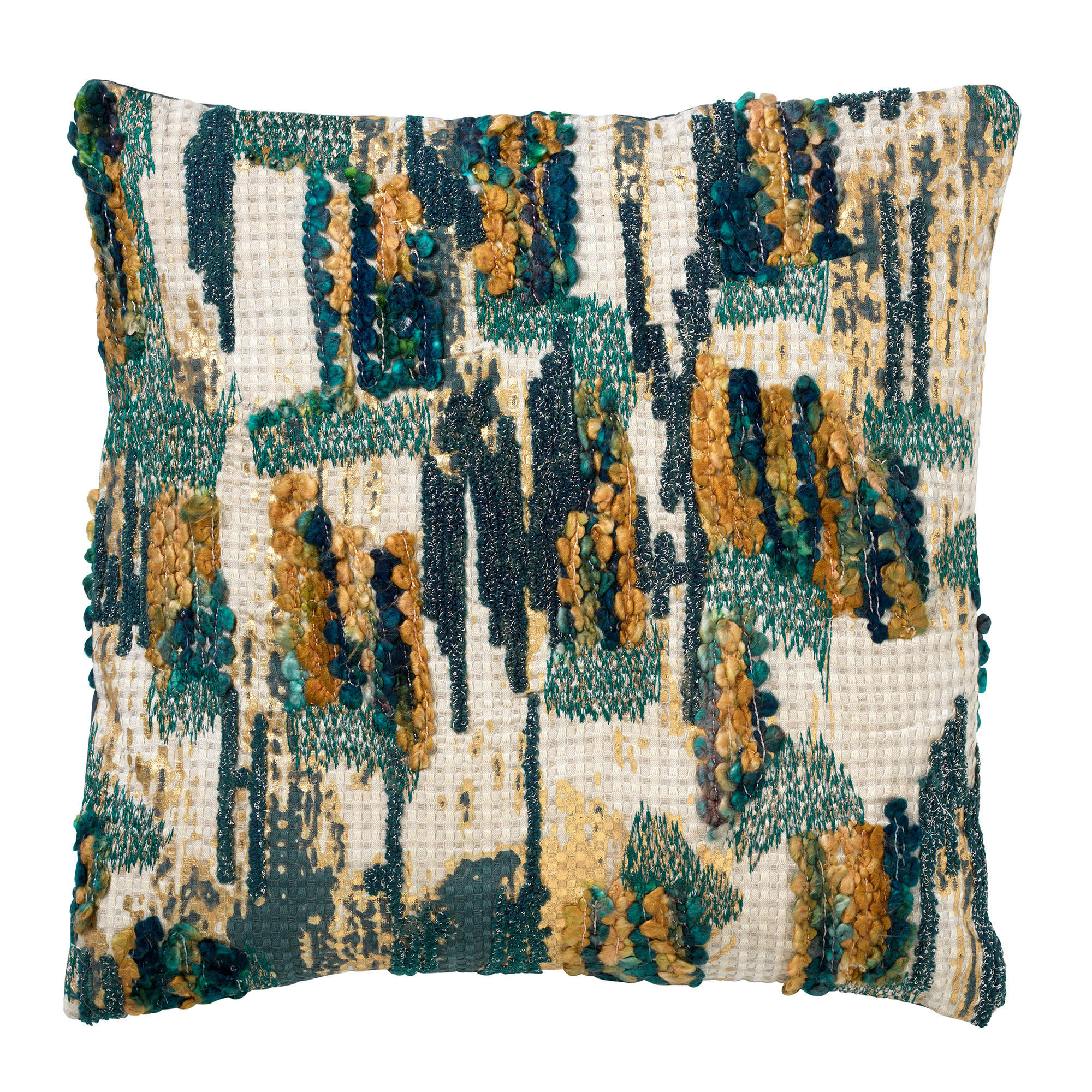 DARCI - Coussin bleu en coton 45x45 cm avec motif