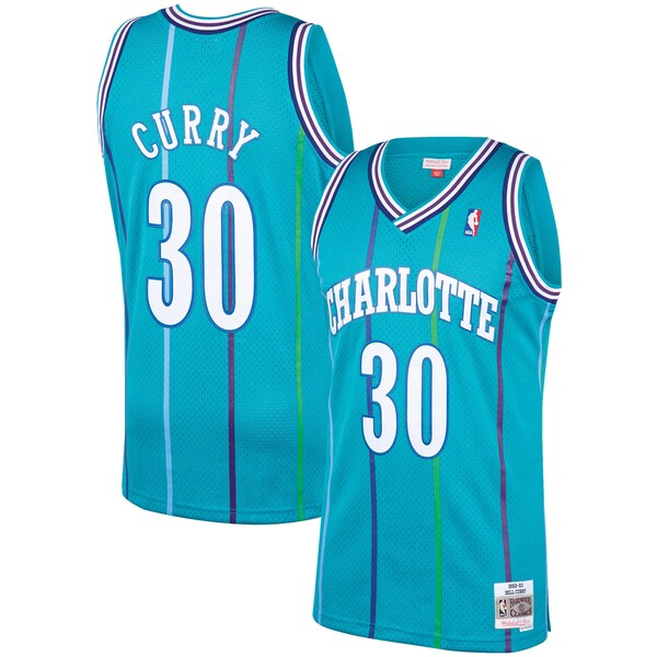 Dell Curry Charlotte Hornets 1992/93 Hardwood Classics Swingman Jersey - Teal