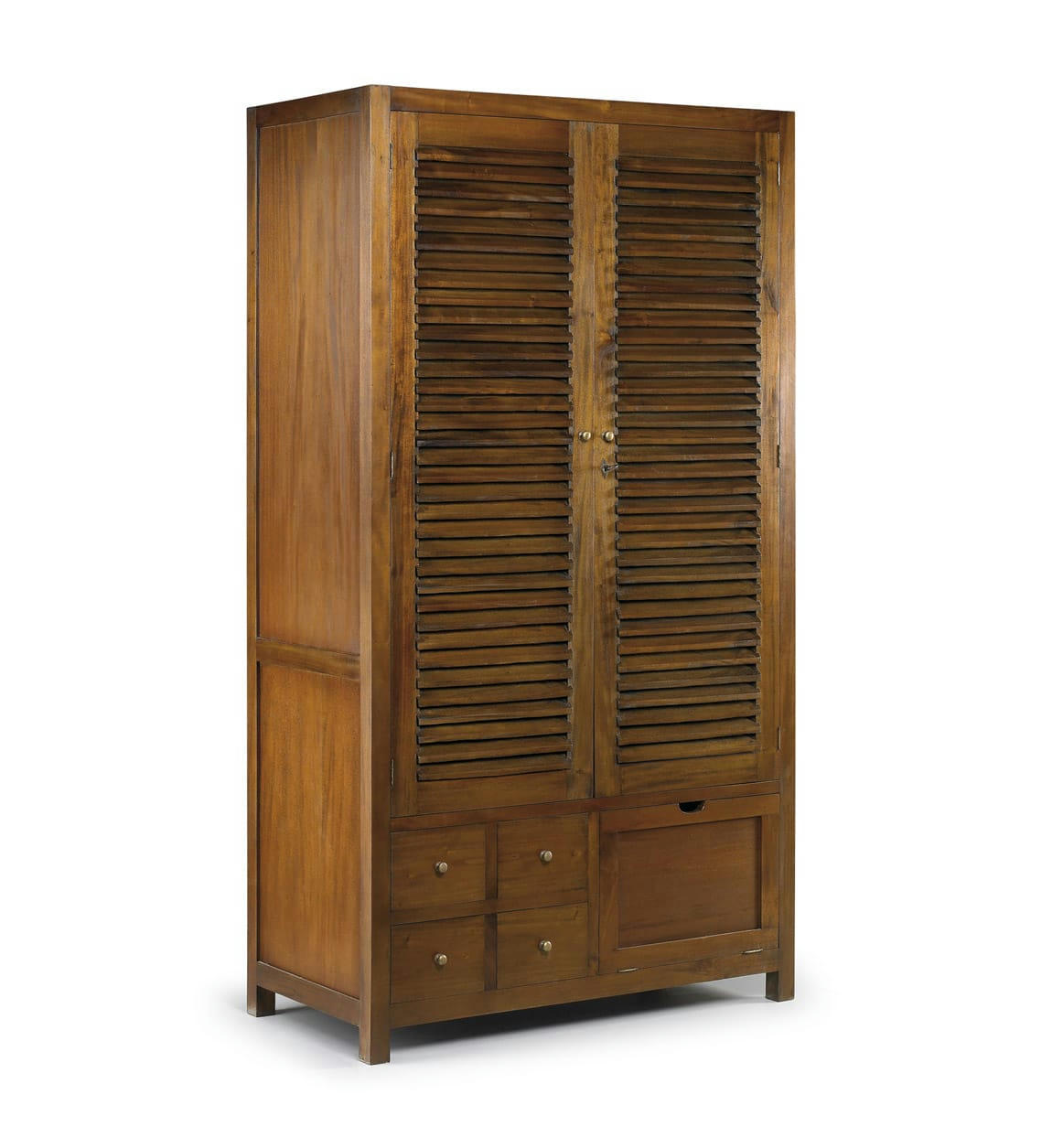 FLAMINGO - Armoire en bois marron + placard à chaussures 108x200