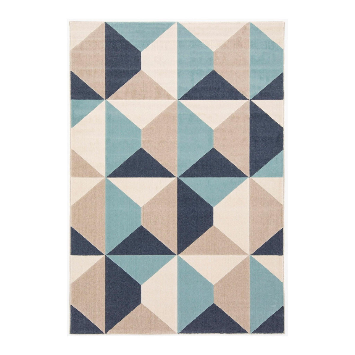 AFK Living vloerkleed Colton - reliëfeffect - blauw - 160 x 230 cm