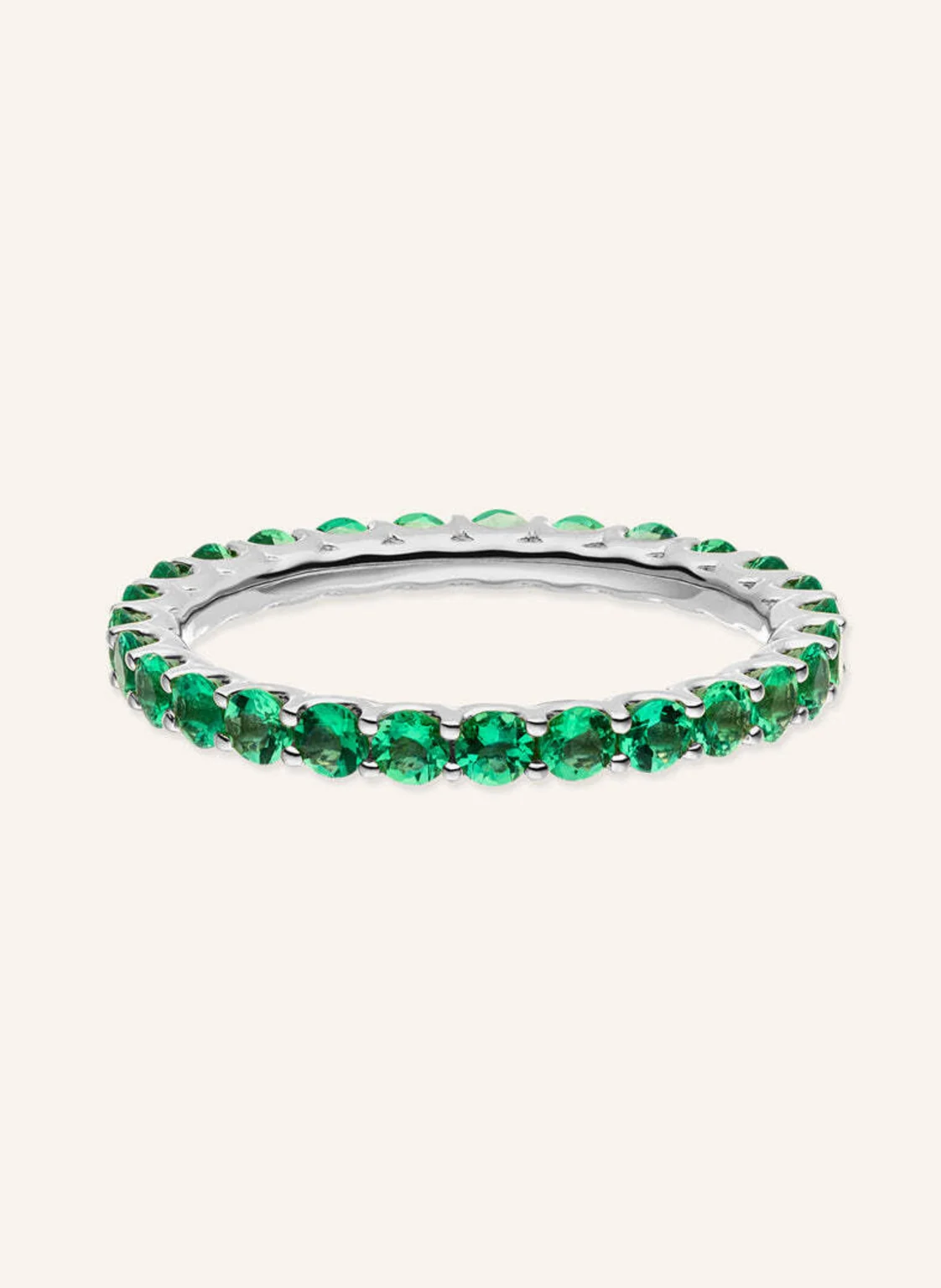 VEYNOU Ring EVERGREEN MEMORY aus 14 Karat Weißgold und 1,40ct. Smaragd