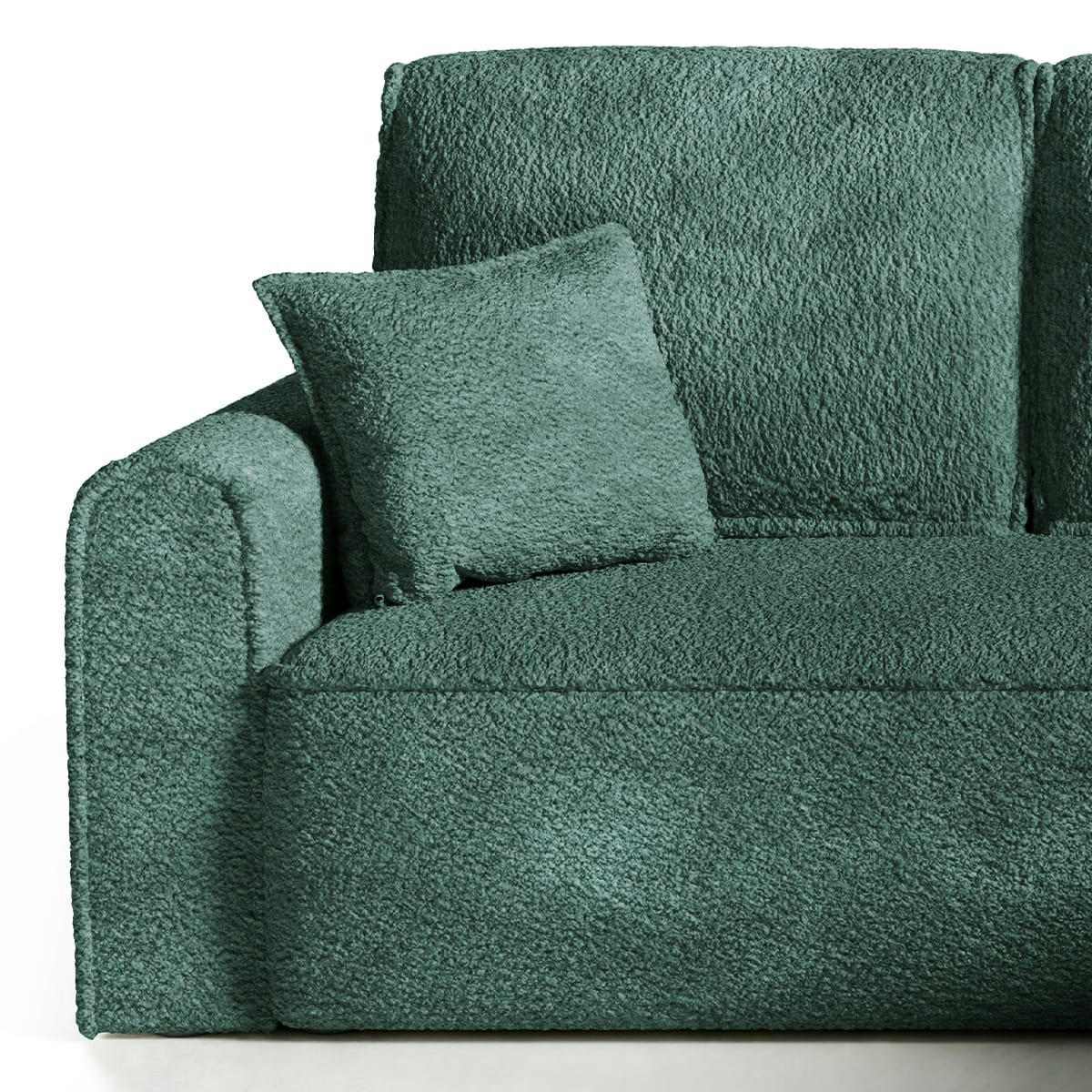 - Canapé d'angle réversible convertible 4 places coffre bouclé vert