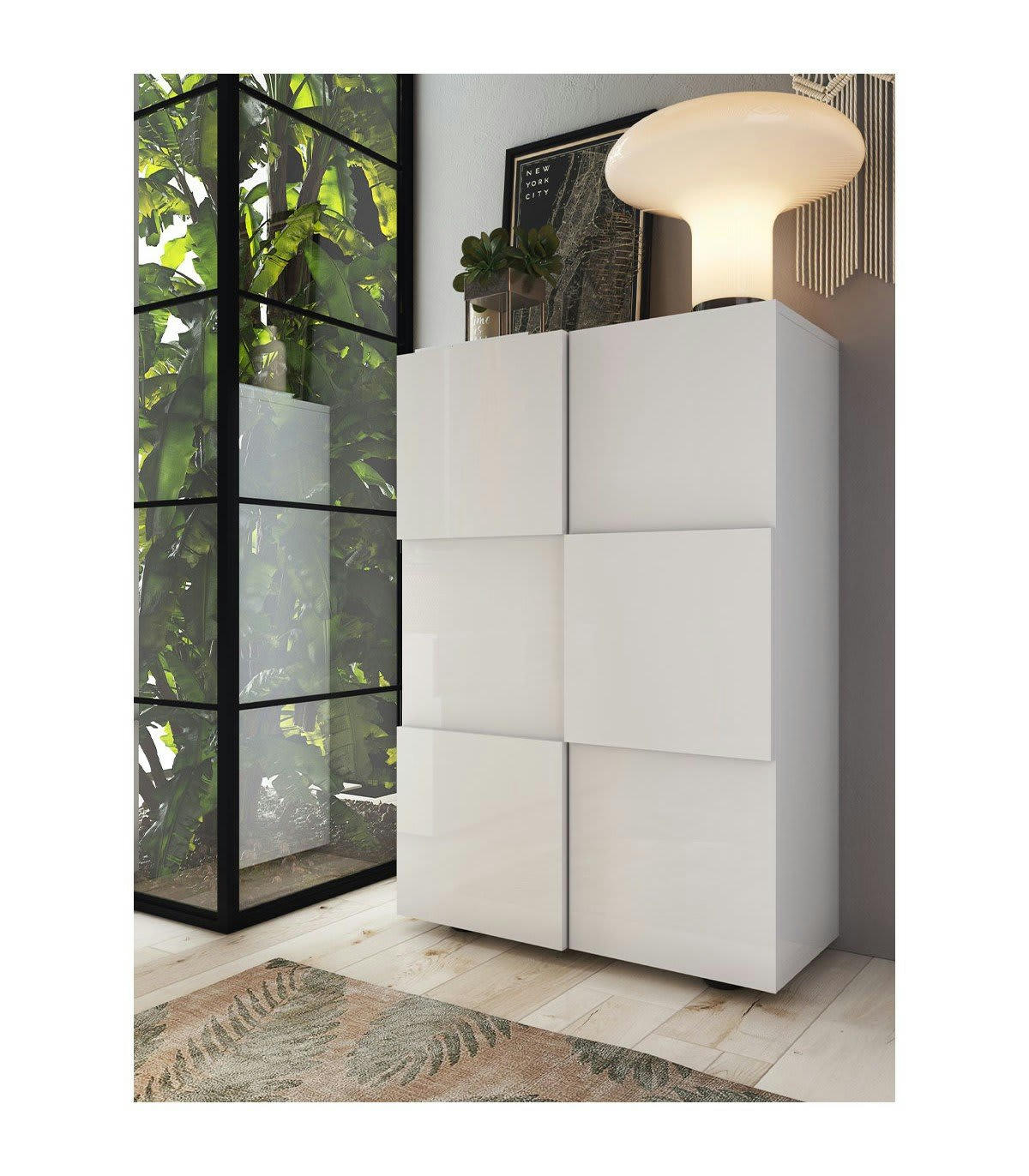 DAMA - Meuble de rangement 2 portes multifonctionnel - H116 cm