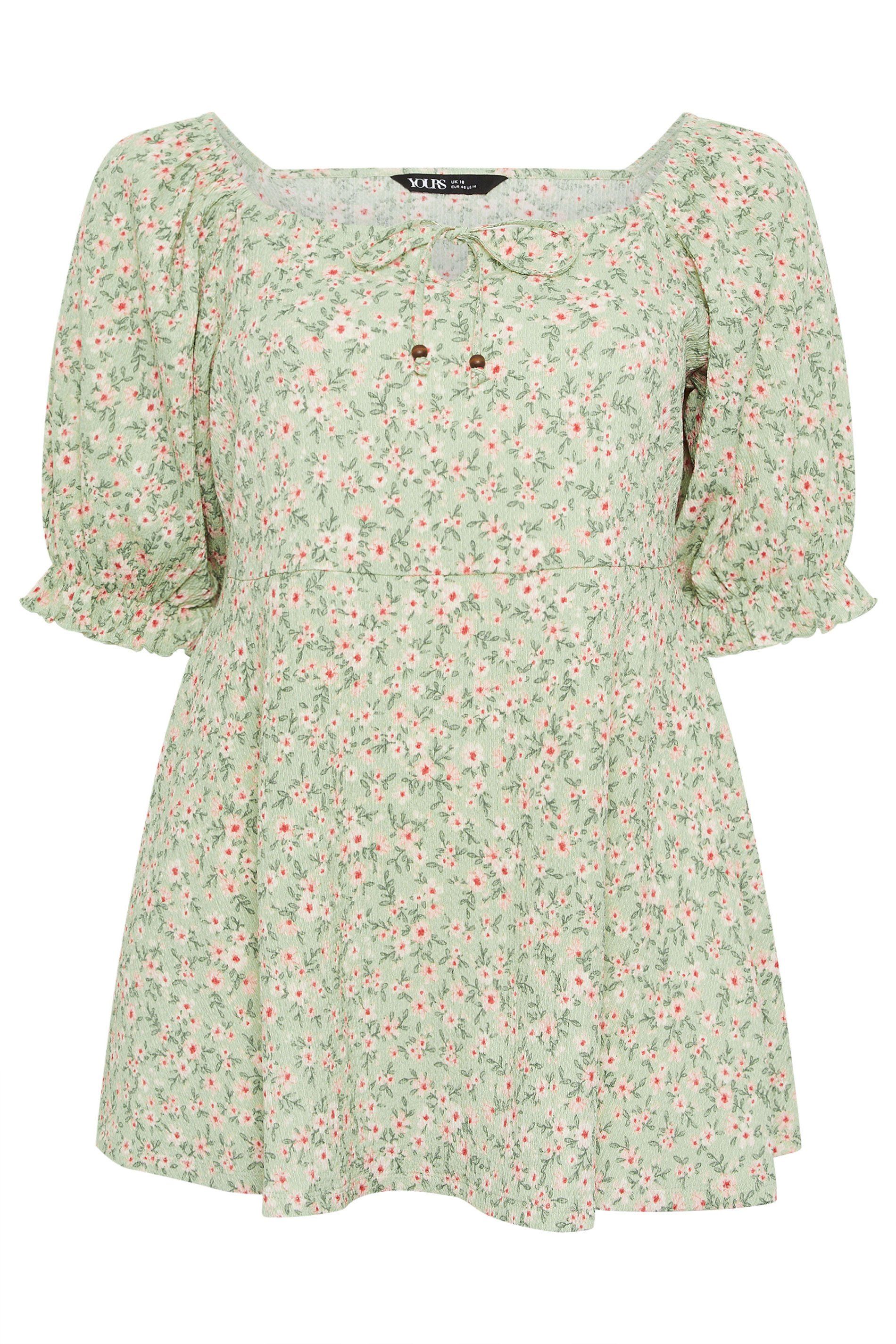 Yours Textured Ditsy Floral Milkmaid Top