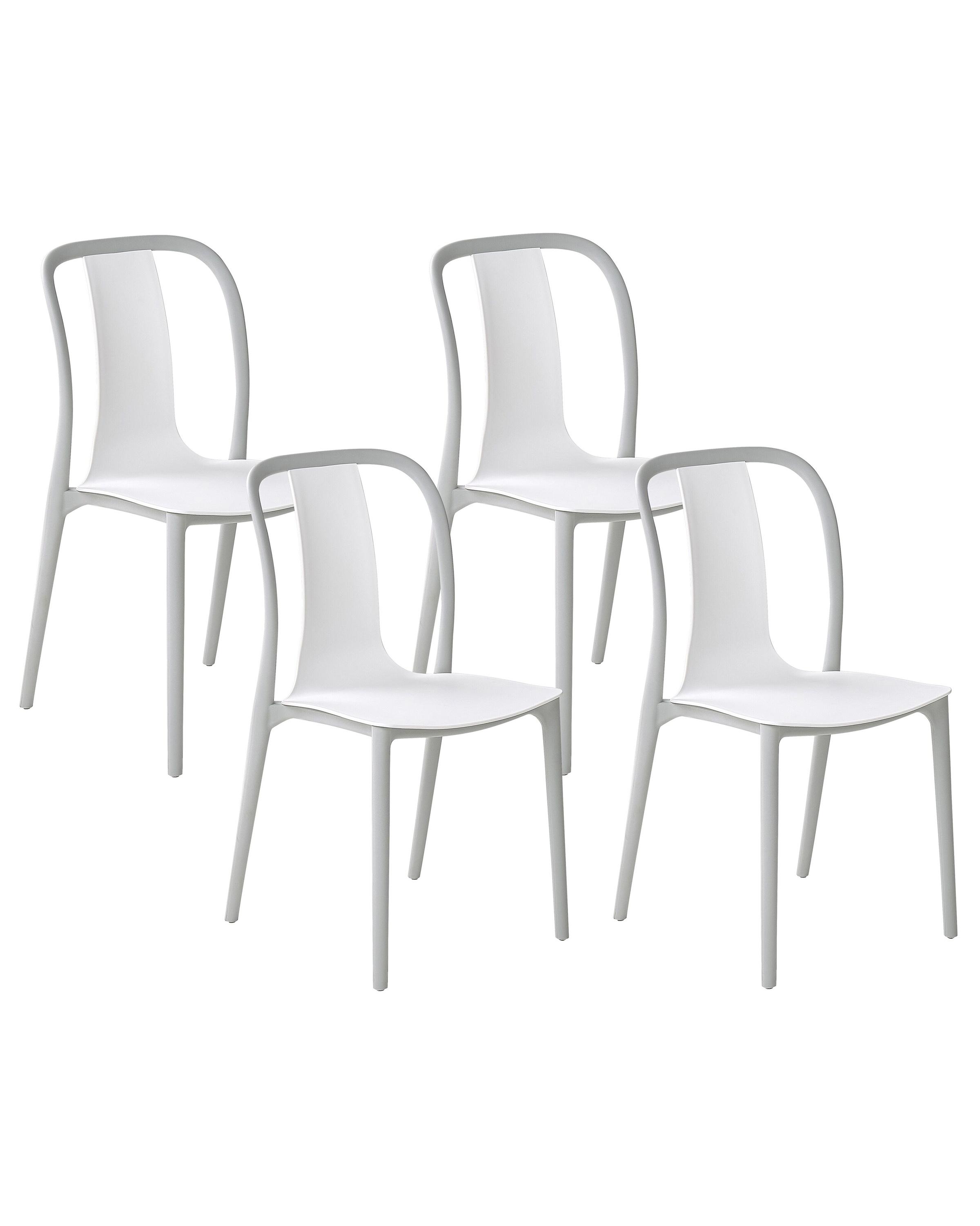 Set of 4 Garden Chairs SPEZIA White