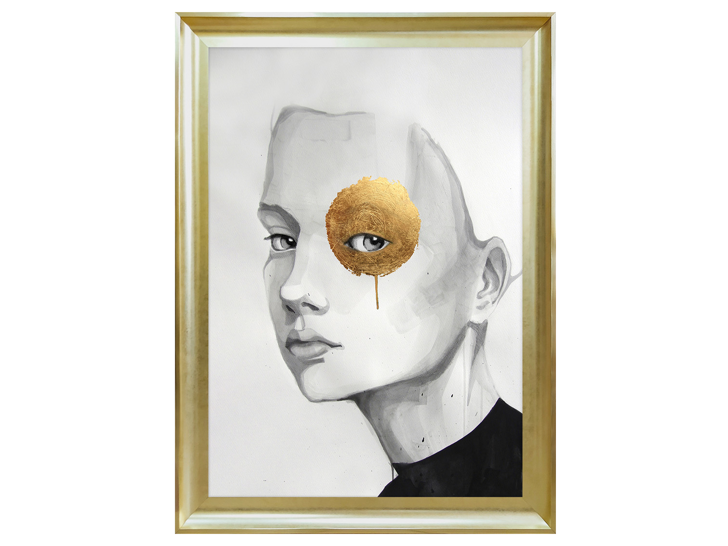 Obraz w ramie Woman With Golden Eye 58x78 cm
