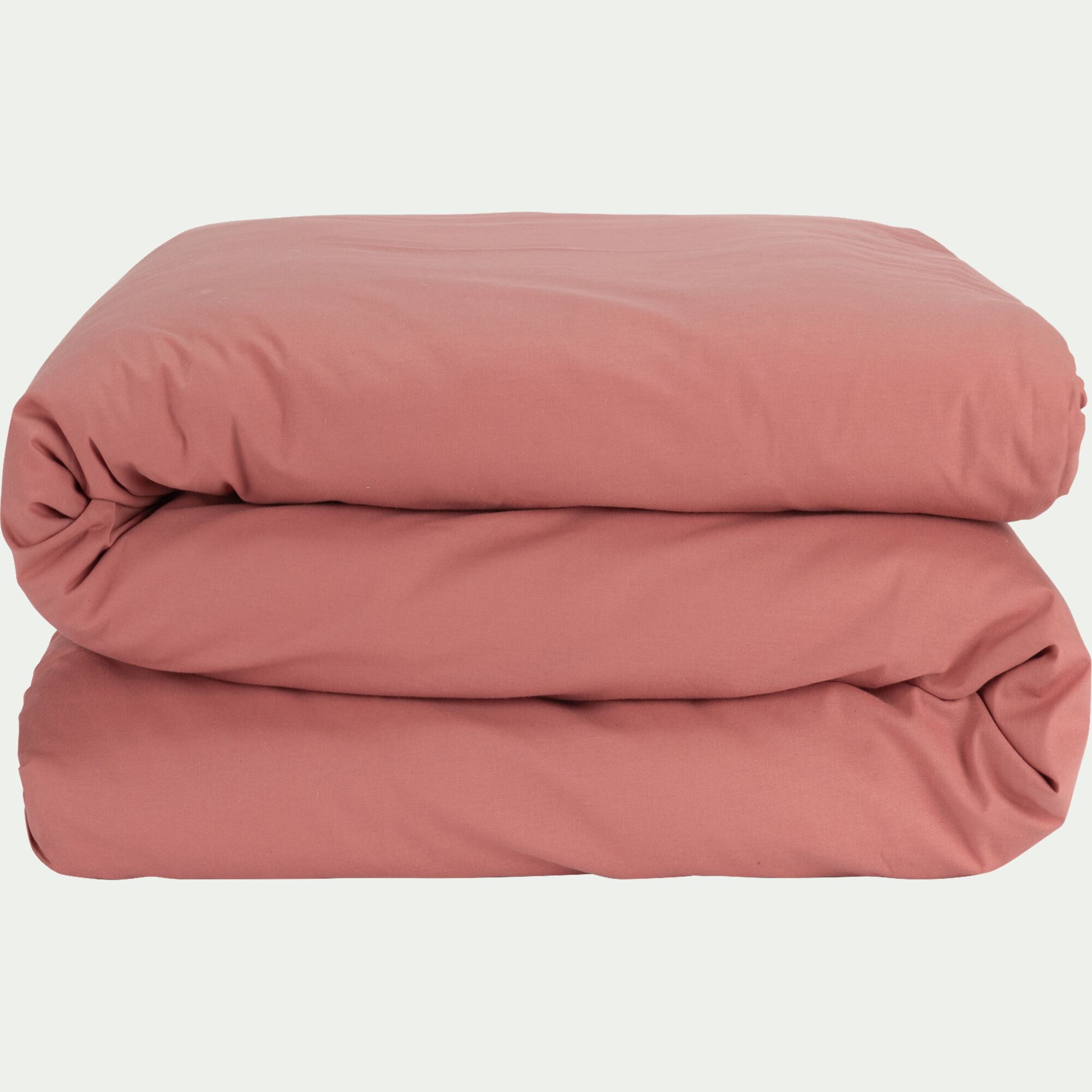 CALANQUES - Linge de lit uni en coton - rouge ricin