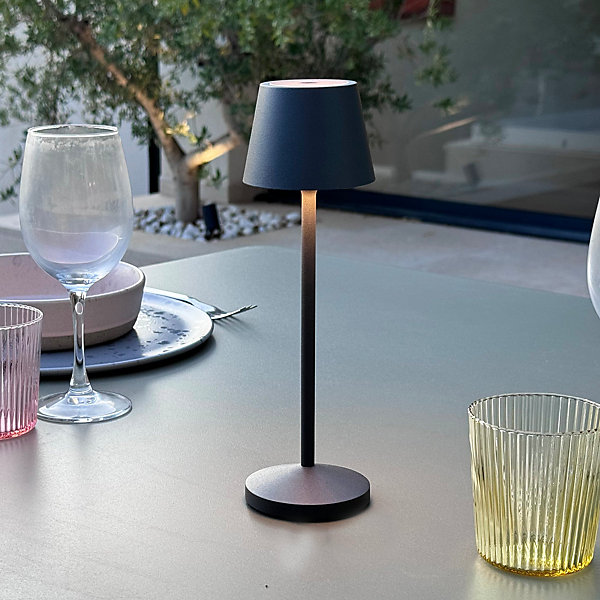 Lampe de table sans fil EMILY Gris H25cm
