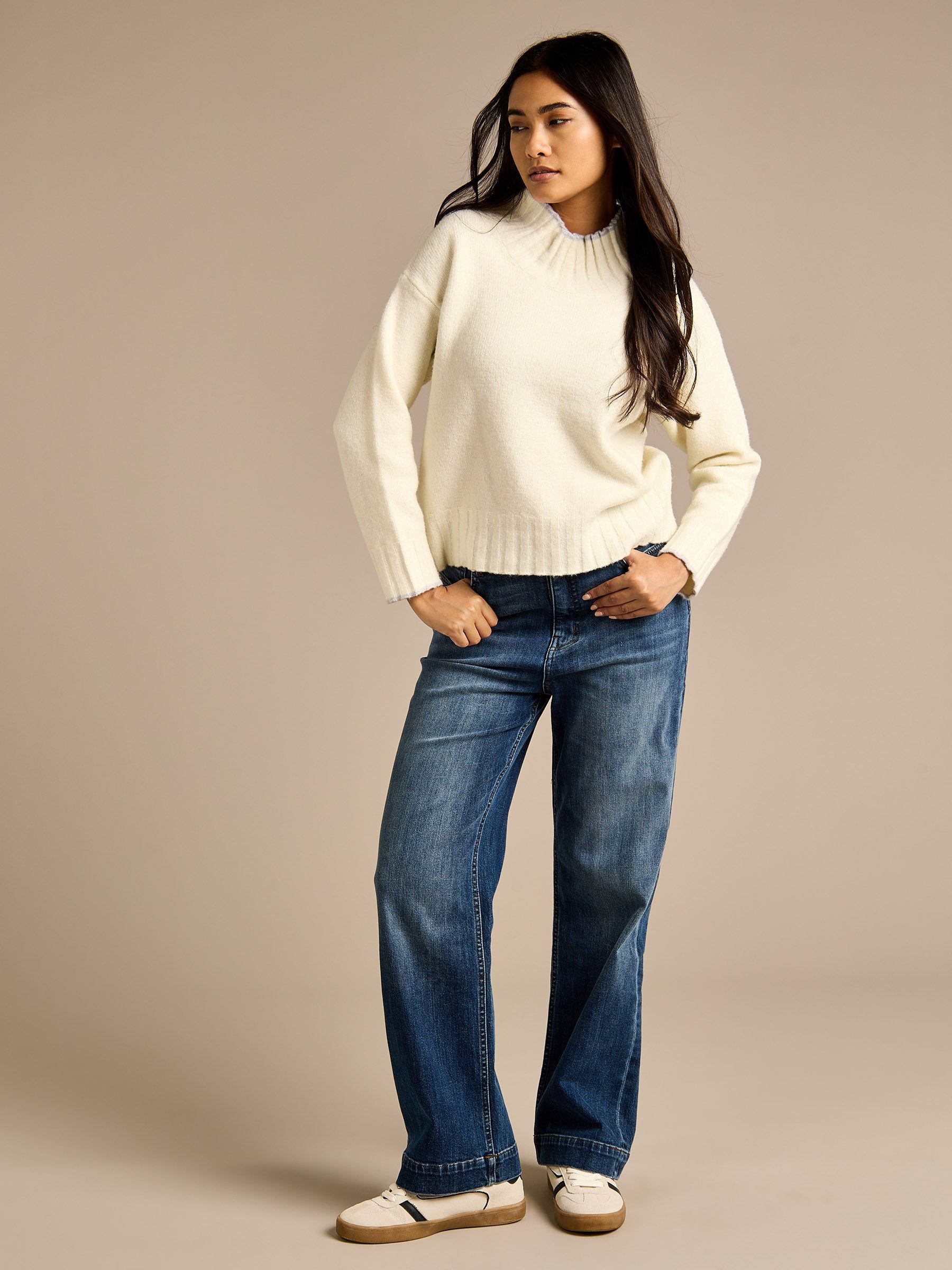 GWD by GEORGE W. DAVIES GWD Kipling Cream High Neck Jumper
