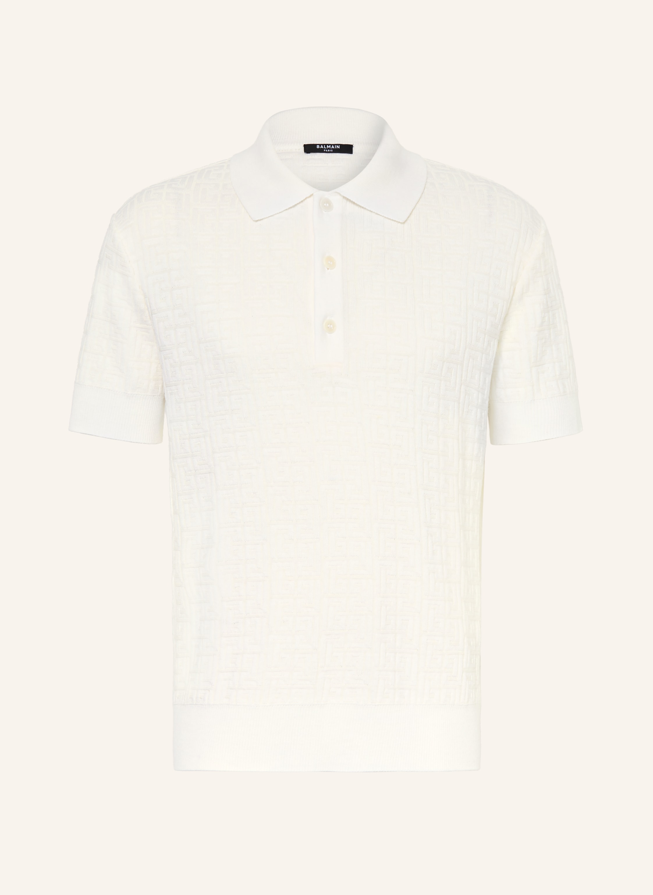 BALMAIN Strick-Poloshirt mit Leinen