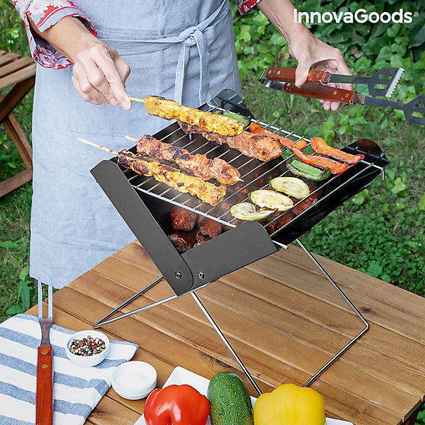 Barbecue charbon horizontal innovagoods fer noir 31 x 28 x 30 cm