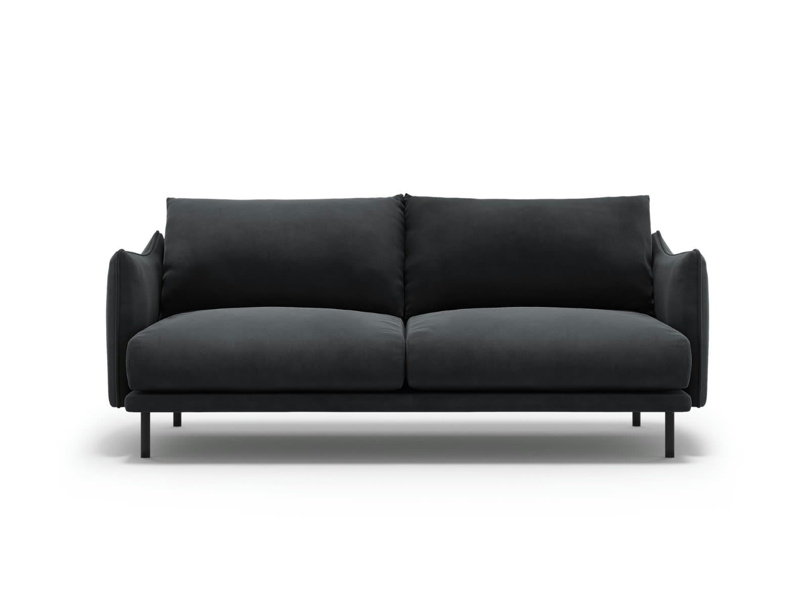 PARIS - Canapé 3 places en Velours Gris Foncé