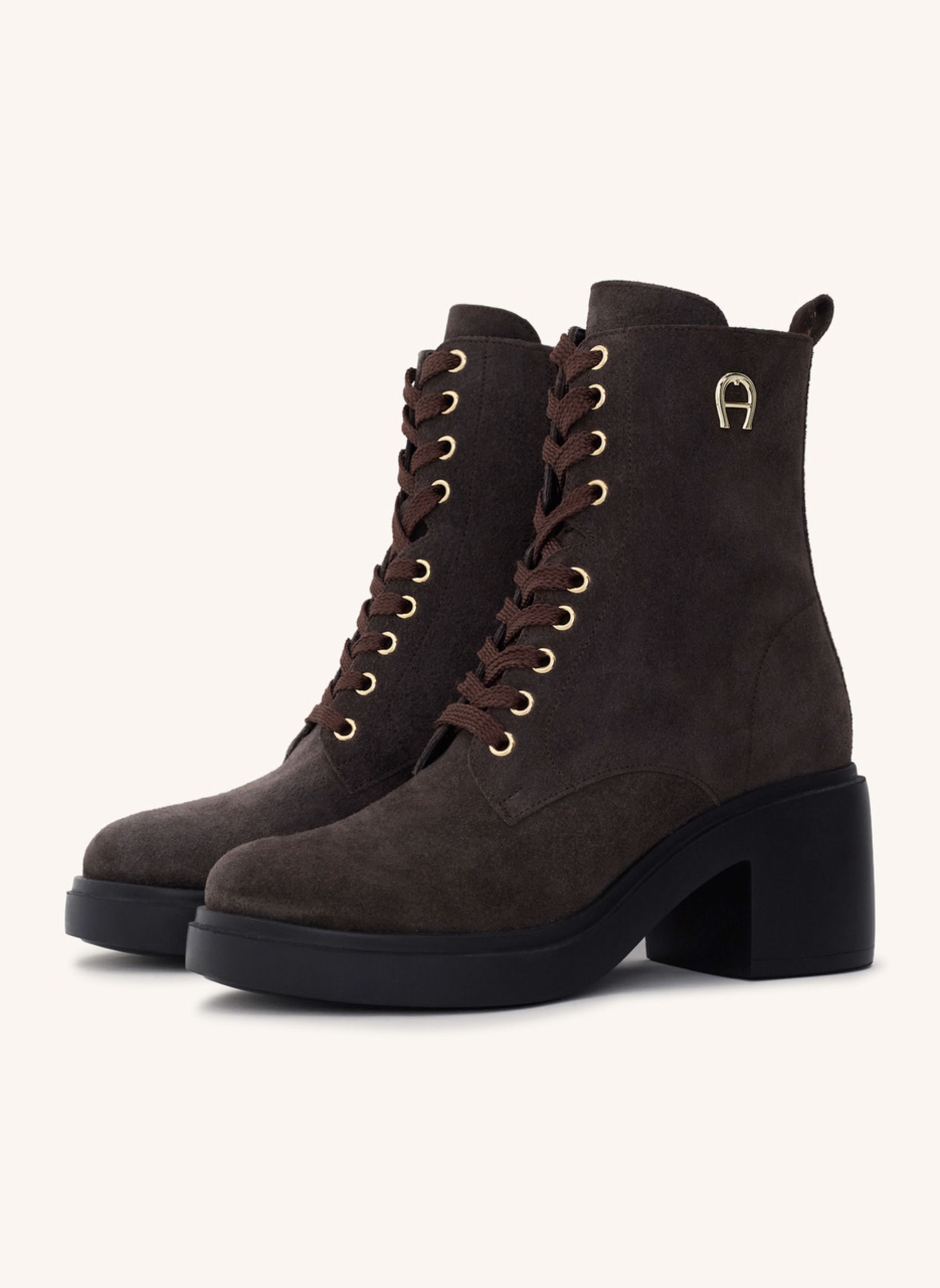 AIGNER block heel lace bootie NORA 1D