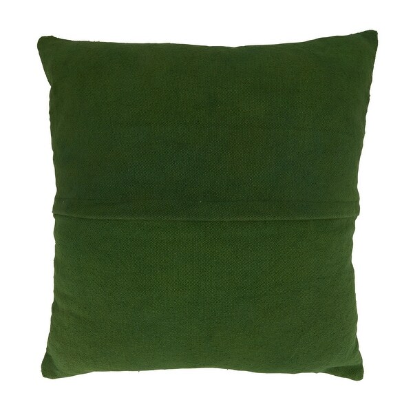 Tufted Pillow With Pom Pom Design, 20"x20"