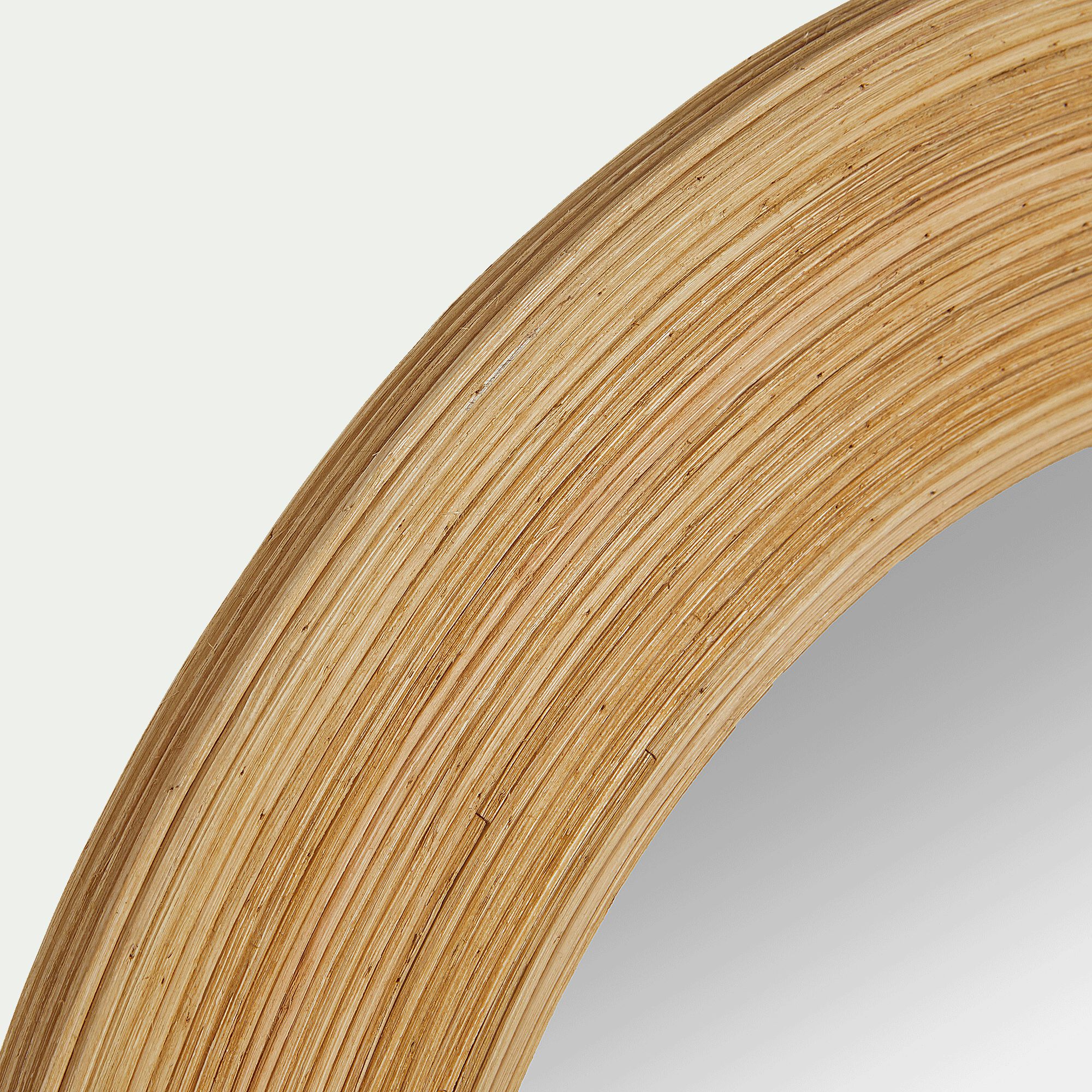 ASTER - Miroir rond en bois naturel D40,5cm