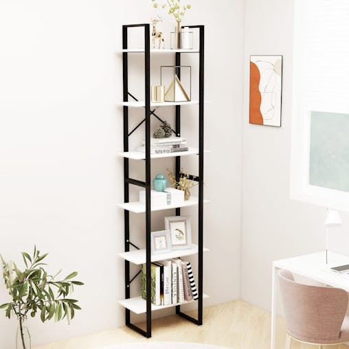 NNEVL Storage Shelf White 60x30x210 cm Solid Pine Wood