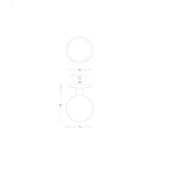 Türknopf, rund D.75 mm