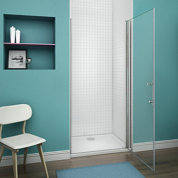 90x187cm Porte Pivotante Porte De Douche Paroi De Douche En Niche Verre Anticalcaire