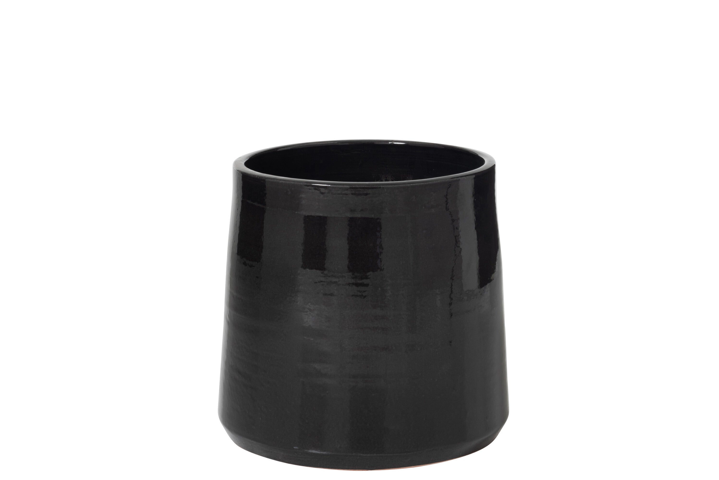J-Line bloempot Rond - keramiek - zwart - large - Ø 28 cm