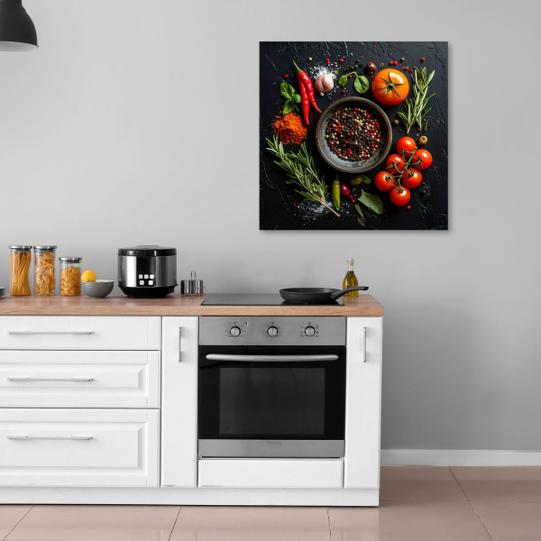 Obraz do kuchni restauracji baru jadalni, Przyprawy Pomidory 20x20