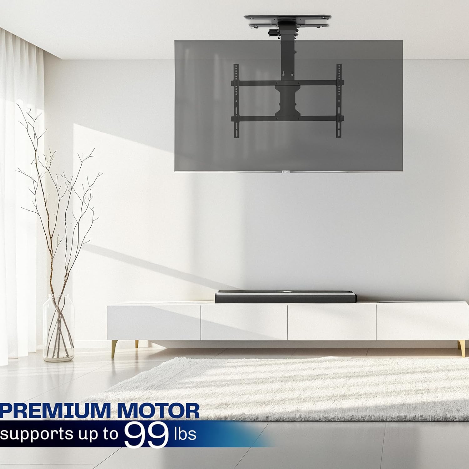 VIVO Electric Ceiling TV Mount, 37 70, Motorized, App Control, Black