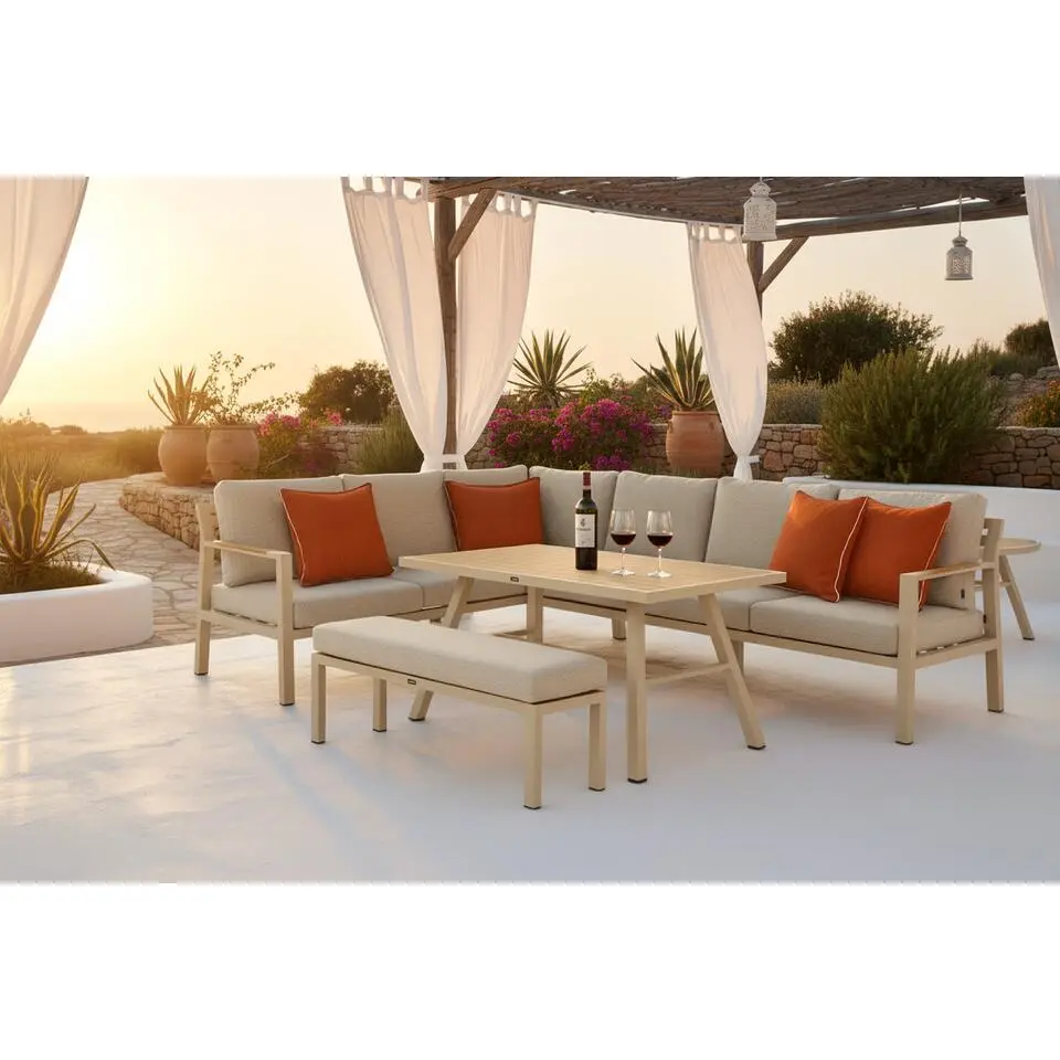 Dining Loungeset 6 personen Aluminium Taupe Lifestyle Garden Furniture