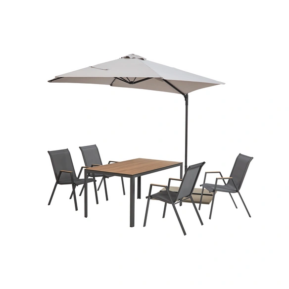 Pendelschirm, Ø 300cm, UV50 , Alu/Stahl, hellgrau